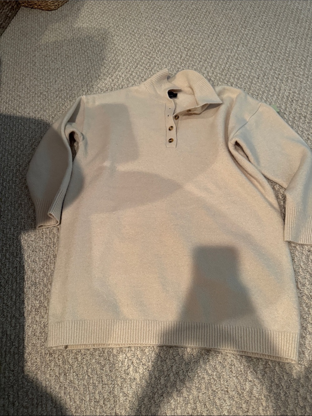 Lumiere Women's Cream Zip-Style Button Sweater Dress